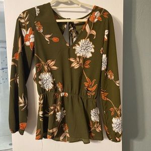 Willow and Root Backless Floral Blouse
